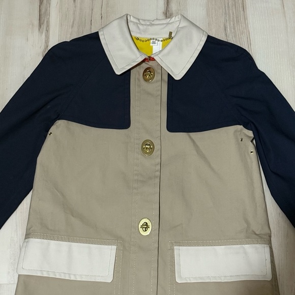 Coach Women's Trench Coat in Navy and Beige Size xs - Picture 2 of 15